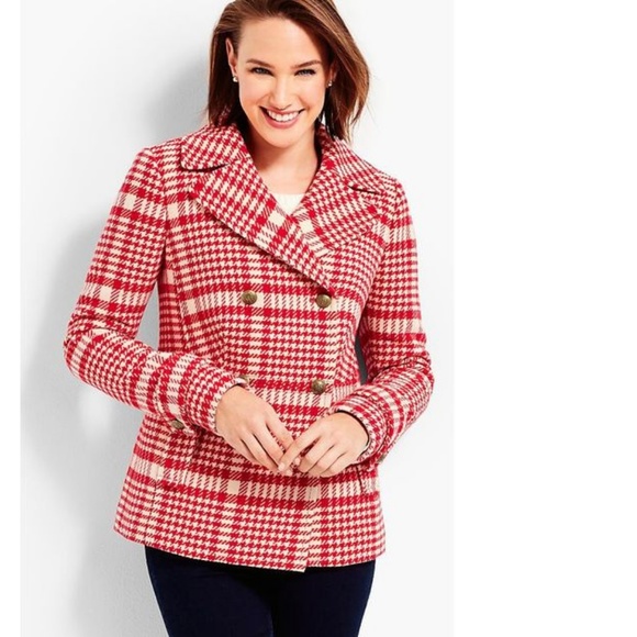 Talbots Jackets & Blazers - NEW Talbots Trail wool red plaid peacoat jacket